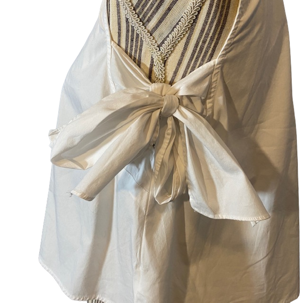 Forever 21 Women’s White Bow Detail Sleeveless Blouse Size Large - Picture 4 of 8